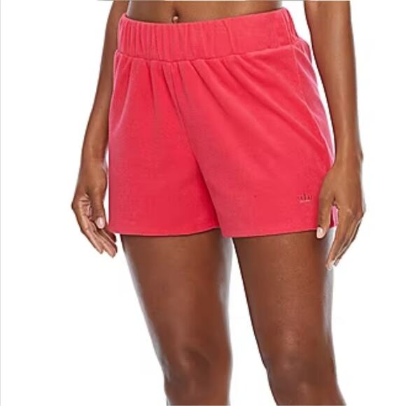 JUICY COUTURE PLUS HIGH RISE PULL-ON SHORTS IN COLOR WATERMELON XL OR 2X - Picture 1 of 3